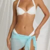 Elvire Side-Tie Sarong in Aqua Blue Elvire Side-Tie Sarong in Aqua Blue
