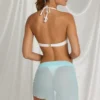 Elvire Side-Tie Sarong in Aqua Blue Elvire Side-Tie Sarong in Aqua Blue
