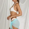 Elvire Side-Tie Sarong in Aqua Blue Elvire Side-Tie Sarong in Aqua Blue
