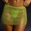 Embellished Swim Low-Rise Mini Skirt in Green Embellished Swim Low-Rise Mini Skirt in Green