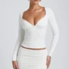 Cali Modal Ruched Mid-Rise Mini Skirt in White Cali Modal Ruched Mid-Rise Mini Skirt in White