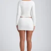 Cali Modal Ruched Mid-Rise Mini Skirt in White Cali Modal Ruched Mid-Rise Mini Skirt in White
