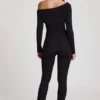 Erisen Modal Off-Shoulder Long-Sleeve Jumpsuit in Black Erisen Modal Off-Shoulder Long-Sleeve Jumpsuit in Black