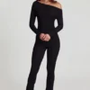 Erisen Modal Off-Shoulder Long-Sleeve Jumpsuit in Black Erisen Modal Off-Shoulder Long-Sleeve Jumpsuit in Black