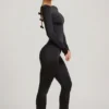 Eulalie Slinky Jersey Bow-Detail Jumpsuit in Black Eulalie Slinky Jersey Bow-Detail Jumpsuit in Black