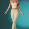 Fallon Petite Embellished Lace Low Rise Trousers in Ivory Fallon Petite Embellished Lace Low Rise Trousers in Ivory