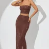 Fausta Embellished Mid Rise Maxi Skirt in Espresso Fausta Embellished Mid Rise Maxi Skirt in Espresso