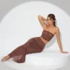Fausta Embellished Mid Rise Maxi Skirt in Espresso Fausta Embellished Mid Rise Maxi Skirt in Espresso