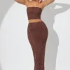 Fausta Embellished Mid Rise Maxi Skirt in Espresso Fausta Embellished Mid Rise Maxi Skirt in Espresso