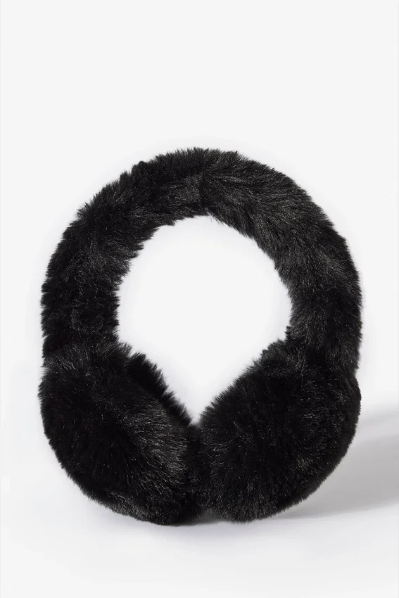 Faux-Fur Earmuffs in Black Faux-Fur Earmuffs in Black