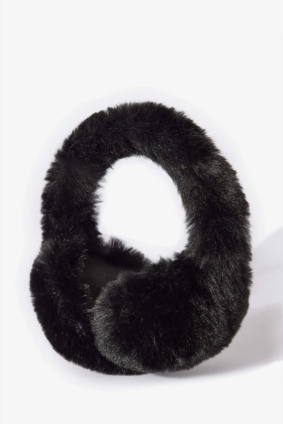 Faux-Fur Earmuffs in Black Faux-Fur Earmuffs in Black