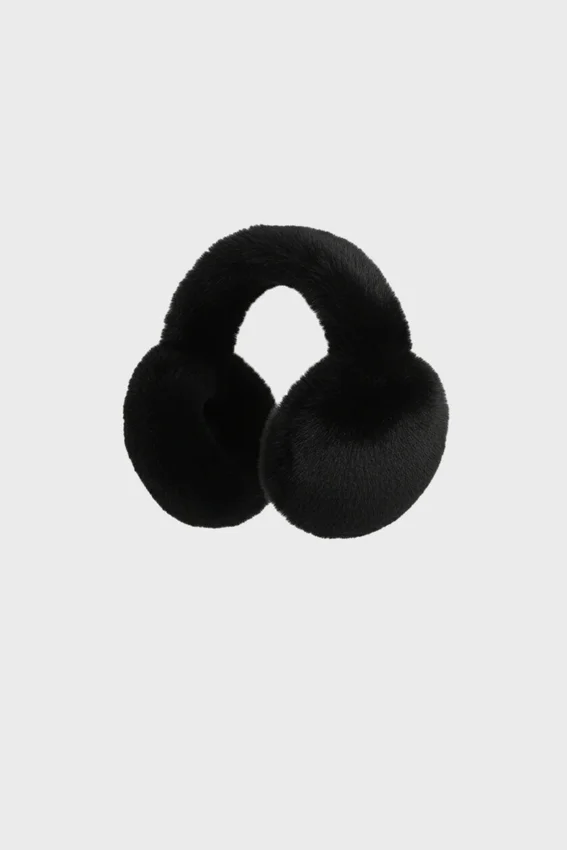 Faux-Fur Earmuffs in Black Faux-Fur Earmuffs in Black