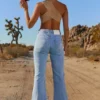 Flare For You Tall High Waisted Flared Leg Jeans in Light Blue Wash Flare For You Tall High Waisted Flared Leg Jeans in Light Blue Wash