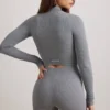 FlexiRib Cropped Jacket in Grey Melange FlexiRib Cropped Jacket in Grey Melange