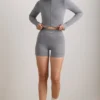 FlexiRib Cropped Jacket in Grey Melange FlexiRib Cropped Jacket in Grey Melange
