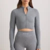 FlexiRib Cropped Jacket in Grey Melange FlexiRib Cropped Jacket in Grey Melange