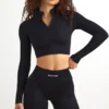 FlexiRib Zip-Up Cropped Jacket in Black FlexiRib Zip-Up Cropped Jacket in Black