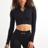 FlexiRib Zip-Up Cropped Jacket in Black FlexiRib Zip-Up Cropped Jacket in Black