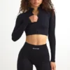 FlexiRib Zip-Up Cropped Jacket in Black FlexiRib Zip-Up Cropped Jacket in Black