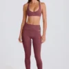 Foldover Mid-Rise Stirrup Leggings in Acai Foldover Mid-Rise Stirrup Leggings in Acai