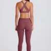 Foldover Mid-Rise Stirrup Leggings in Acai Foldover Mid-Rise Stirrup Leggings in Acai