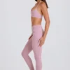 Foldover Mid-Rise Stirrup Leggings in Mauve Foldover Mid-Rise Stirrup Leggings in Mauve
