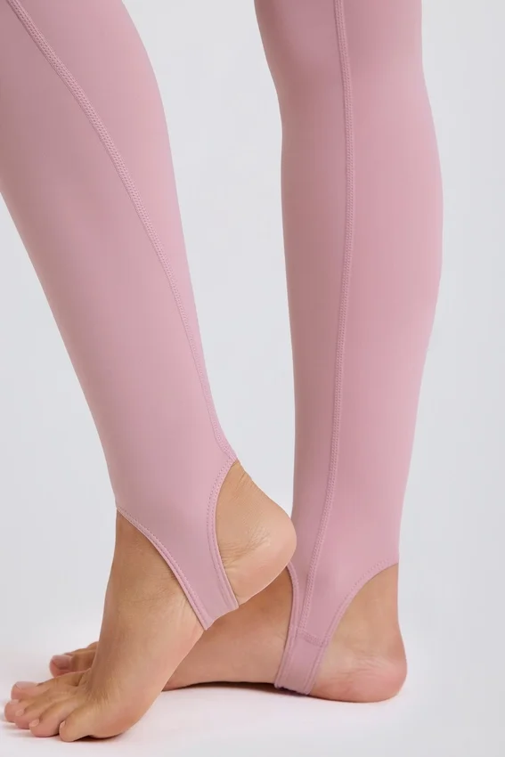 Foldover Mid-Rise Stirrup Leggings in Mauve Foldover Mid-Rise Stirrup Leggings in Mauve