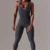 Full Length Cut-Out Jumpsuit in Grey Full Length Cut-Out Jumpsuit in Grey