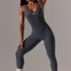 Full Length Cut-Out Jumpsuit in Grey Full Length Cut-Out Jumpsuit in Grey