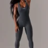 Full Length Cut-Out Jumpsuit in Grey Full Length Cut-Out Jumpsuit in Grey
