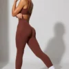 Full Length Leggings with Pockets in Brown Full Length Leggings with Pockets in Brown