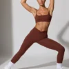 Full Length Leggings with Pockets in Brown Full Length Leggings with Pockets in Brown