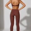 Full Length Leggings with Pockets in Brown Full Length Leggings with Pockets in Brown