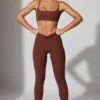 Full Length Leggings with Pockets in Brown Full Length Leggings with Pockets in Brown