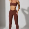 Full Length Leggings with Pockets in Brown Full Length Leggings with Pockets in Brown