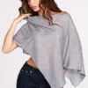 Ghalia Sheer Jersey Poncho in Grey Ghalia Sheer Jersey Poncho in Grey