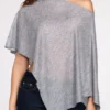 Ghalia Sheer Jersey Poncho in Grey Ghalia Sheer Jersey Poncho in Grey