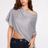 Ghalia Sheer Jersey Poncho in Grey Ghalia Sheer Jersey Poncho in Grey