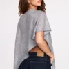 Ghalia Sheer Jersey Poncho in Grey Ghalia Sheer Jersey Poncho in Grey