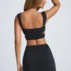 Gloria Ruched A-Line Mini Skirt in Black Gloria Ruched A-Line Mini Skirt in Black