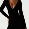 Helene Modal Ruched Plunge Flared Jumpsuit in Black Helene Modal Ruched Plunge Flared Jumpsuit in Black