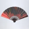 Hestia Folding Hand Fan in Red Blurred Print Hestia Folding Hand Fan in Red Blurred Print