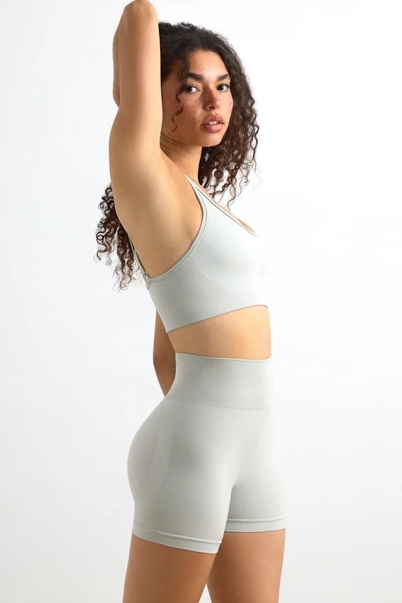 High Waist Define Luxe Mini Shorts in Grey High Waist Define Luxe Mini Shorts in Grey