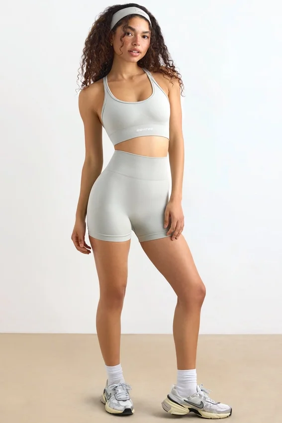 High Waist Define Luxe Mini Shorts in Grey High Waist Define Luxe Mini Shorts in Grey