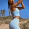 High Waist FlexiRib Mini Shorts in Blue High Waist FlexiRib Mini Shorts in Blue