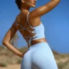 High Waist FlexiRib Mini Shorts in Blue High Waist FlexiRib Mini Shorts in Blue