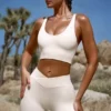 High Waist FlexiRib Mini Shorts in Ivory High Waist FlexiRib Mini Shorts in Ivory