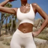 High Waist FlexiRib Mini Shorts in Ivory High Waist FlexiRib Mini Shorts in Ivory