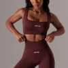 High Waist Super Sculpt Biker Shorts in Burgundy High Waist Super Sculpt Biker Shorts in Burgundy