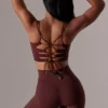 High Waist Super Sculpt Biker Shorts in Burgundy High Waist Super Sculpt Biker Shorts in Burgundy